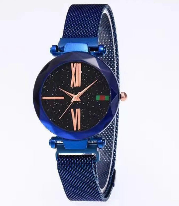 Luxury Women's Starry Diamond Mesh Watch