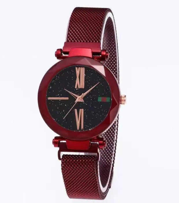 Luxury Women's Starry Diamond Mesh Watch