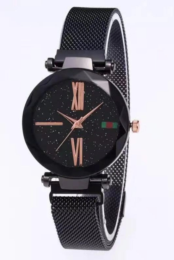 Luxury Women's Starry Diamond Mesh Watch