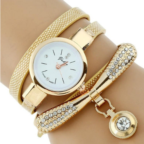 Women's Luxury Rhinestone Gold Bracelet Watch