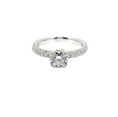 Elegant Lab-grown and Natural Diamond Engagement Ring 1.40 Carat E/VS2