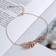 Rose Gold Boho Anklet with Stainless Steel Coin Charms