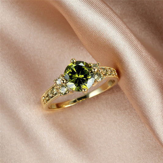 Olive Green Diamond Ring